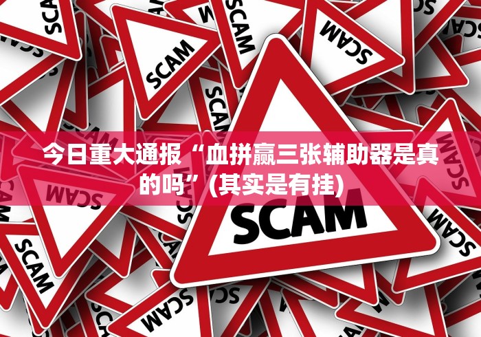 今日重大通报“血拼赢三张辅助器是真的吗”(其实是有挂)