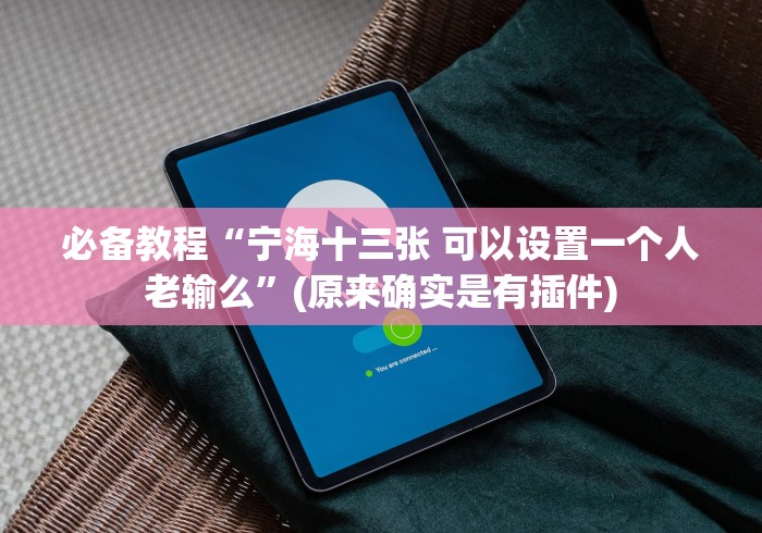 必备教程“宁海十三张 可以设置一个人老输么”(原来确实是有插件) 必备教程“宁海十三张 可以设置一个人老输么”(原来确实是有插件)