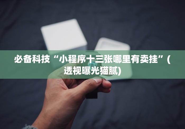 必备科技“小程序十三张哪里有卖挂”(透视曝光猫腻) 必备科技“小程序十三张哪里有卖挂”(透视曝光猫腻)