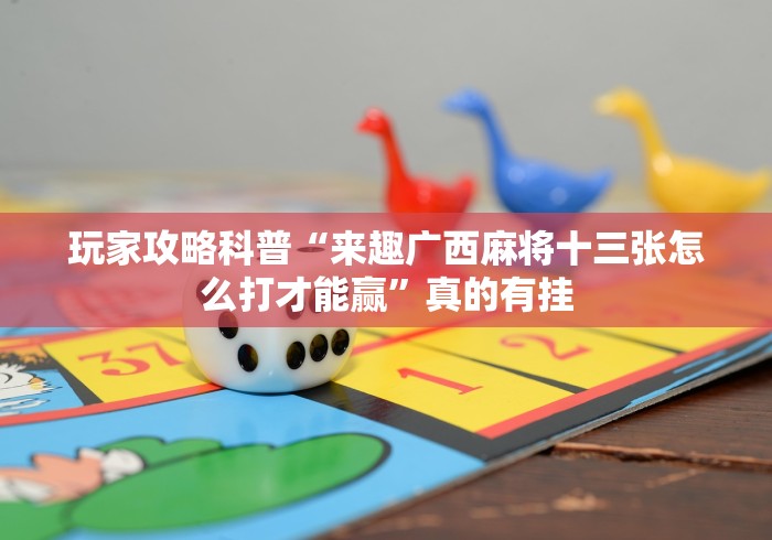 玩家攻略科普“来趣广西麻将十三张怎么打才能赢”真的有挂 玩家攻略科普“来趣广西麻将十三张怎么打才能赢”真的有挂