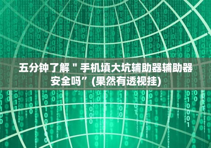 五分钟了解＂手机填大坑辅助器辅助器安全吗”(果然有透视挂)