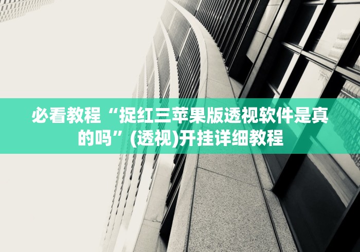 必看教程“捉红三苹果版透视软件是真的吗”(透视)开挂详细教程