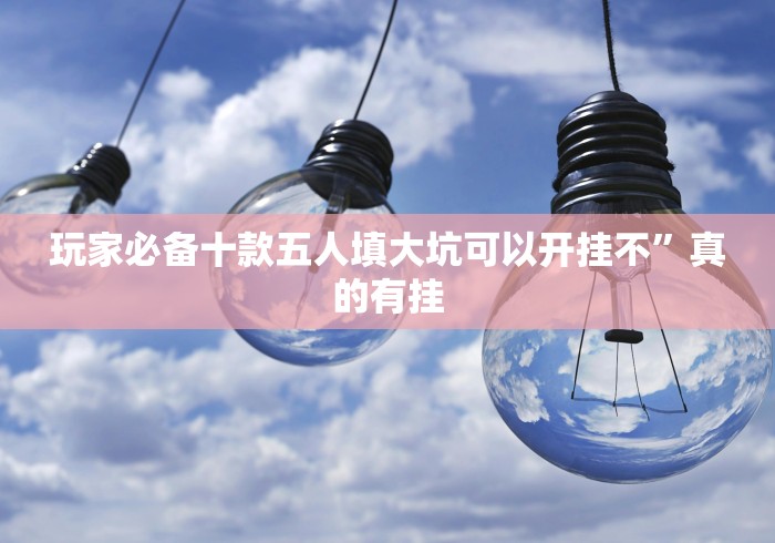 玩家必备十款五人填大坑可以开挂不”真的有挂