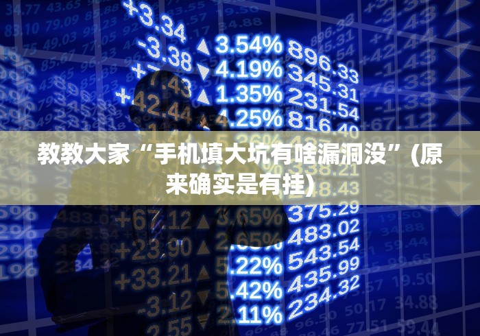 教教大家“手机填大坑有啥漏洞没”(原来确实是有挂)