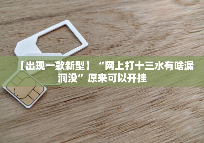 【出现一款新型】“网上打十三水有啥漏洞没”原来可以开挂