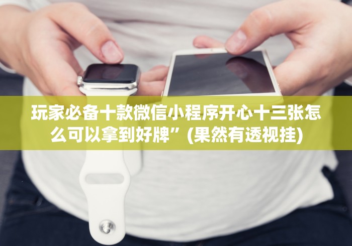 玩家必备十款微信小程序开心十三张怎么可以拿到好牌”(果然有透视挂)