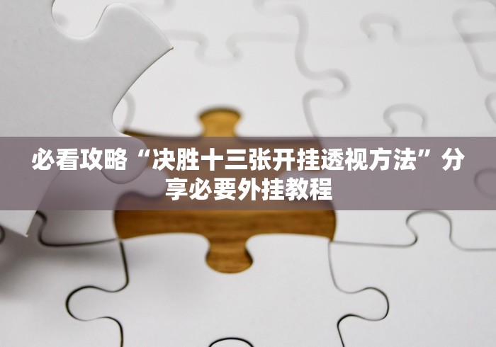 必看攻略“决胜十三张开挂透视方法”分享必要外挂教程 必看攻略“决胜十三张开挂透视方法”分享必要外挂教程