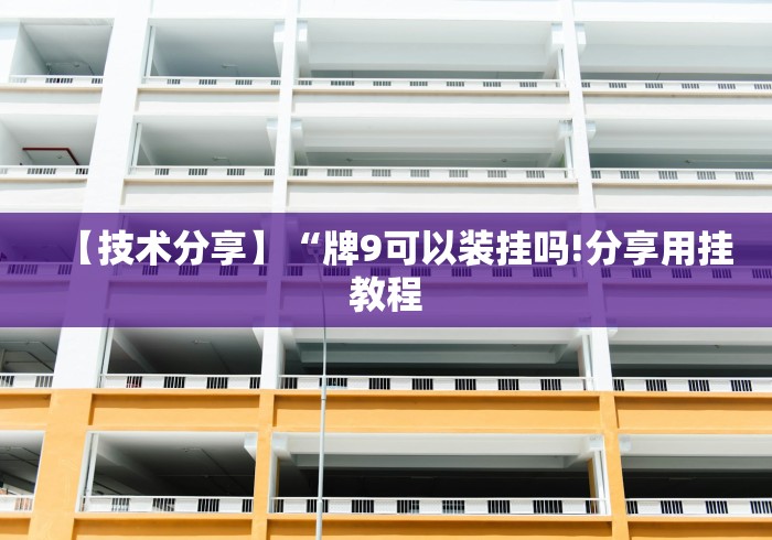 【技术分享】“牌9可以装挂吗!分享用挂教程 【技术分享】“牌9可以装挂吗!分享用挂教程