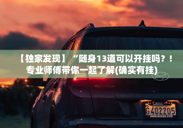 【独家发现】“随身13道可以开挂吗？!专业师傅带你一起了解(确实有挂)