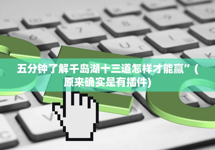 五分钟了解千岛湖十三道怎样才能赢”(原来确实是有插件)