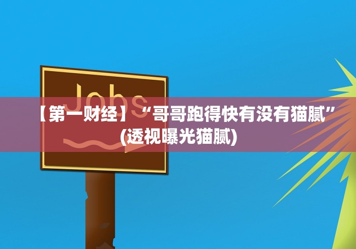 【第一财经】“哥哥跑得快有没有猫腻”(透视曝光猫腻)