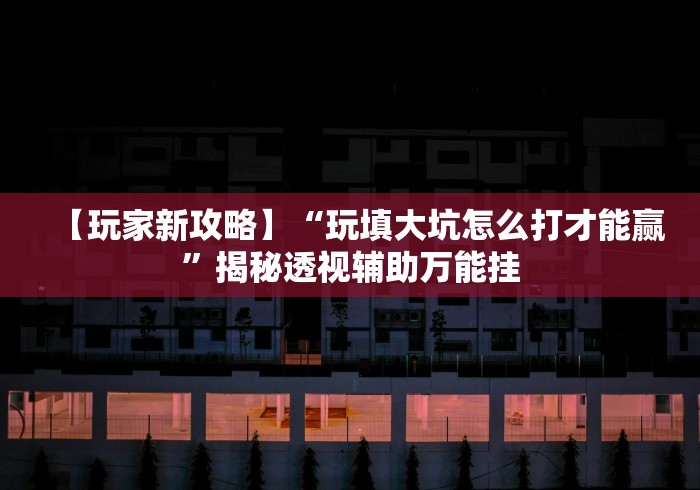 【玩家新攻略】“玩填大坑怎么打才能赢”揭秘透视辅助万能挂